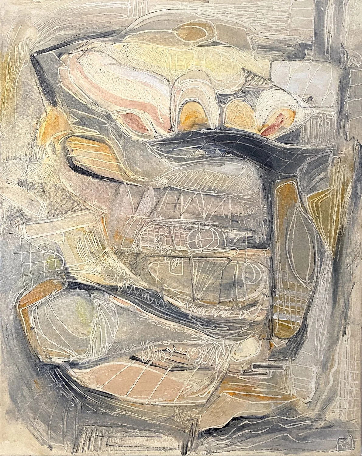 "The Anxiety of the NBA Playoffs" Oil on canvas, 50 x 60 cm
