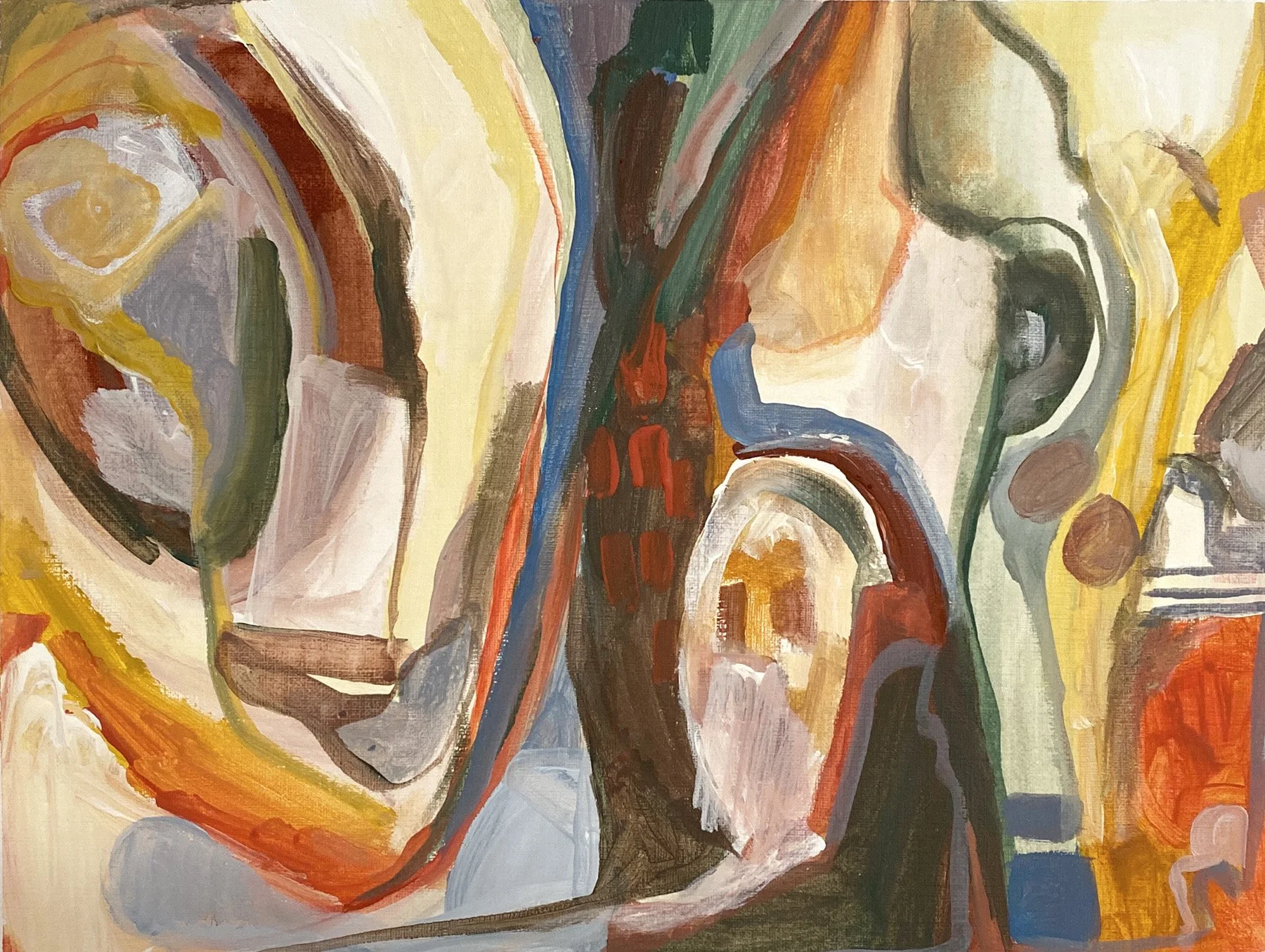 "Warm Up" Acrylic on paper, 34 x 27 cm