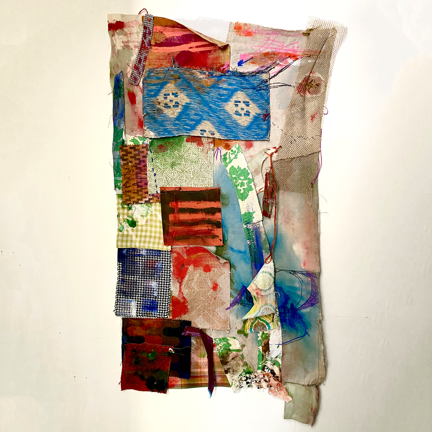"Fabric" Found fabric and paint, 91 x 122 cm