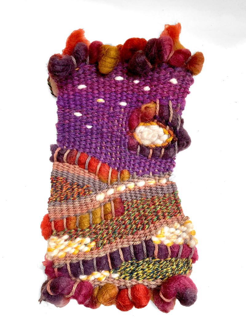 "Nighttime" Weaving with yarn, 14 x 20 cm