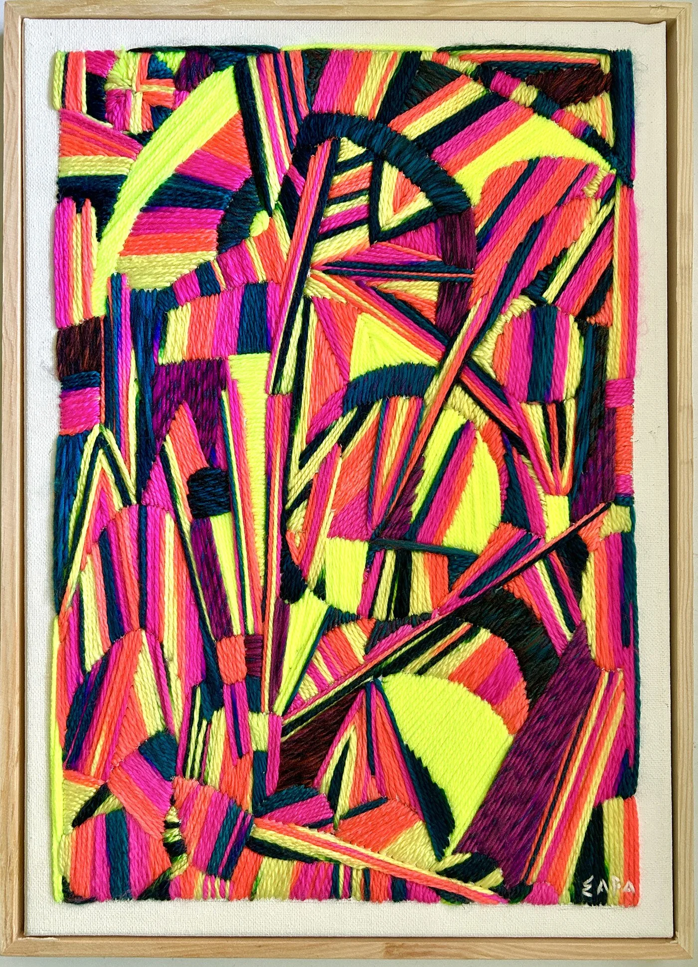 "Fractal Source" Embroidery on canvas, 58 x 81 cm (framed)