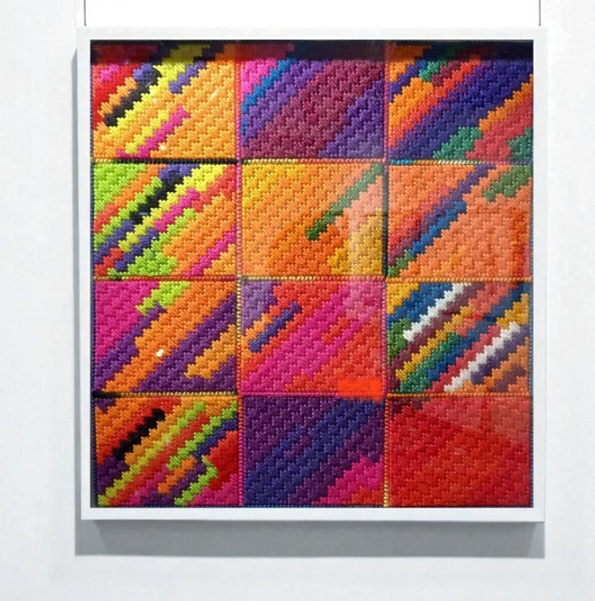 "CoCreation 2" Crosstitch, 39 x 39 cm (framed)