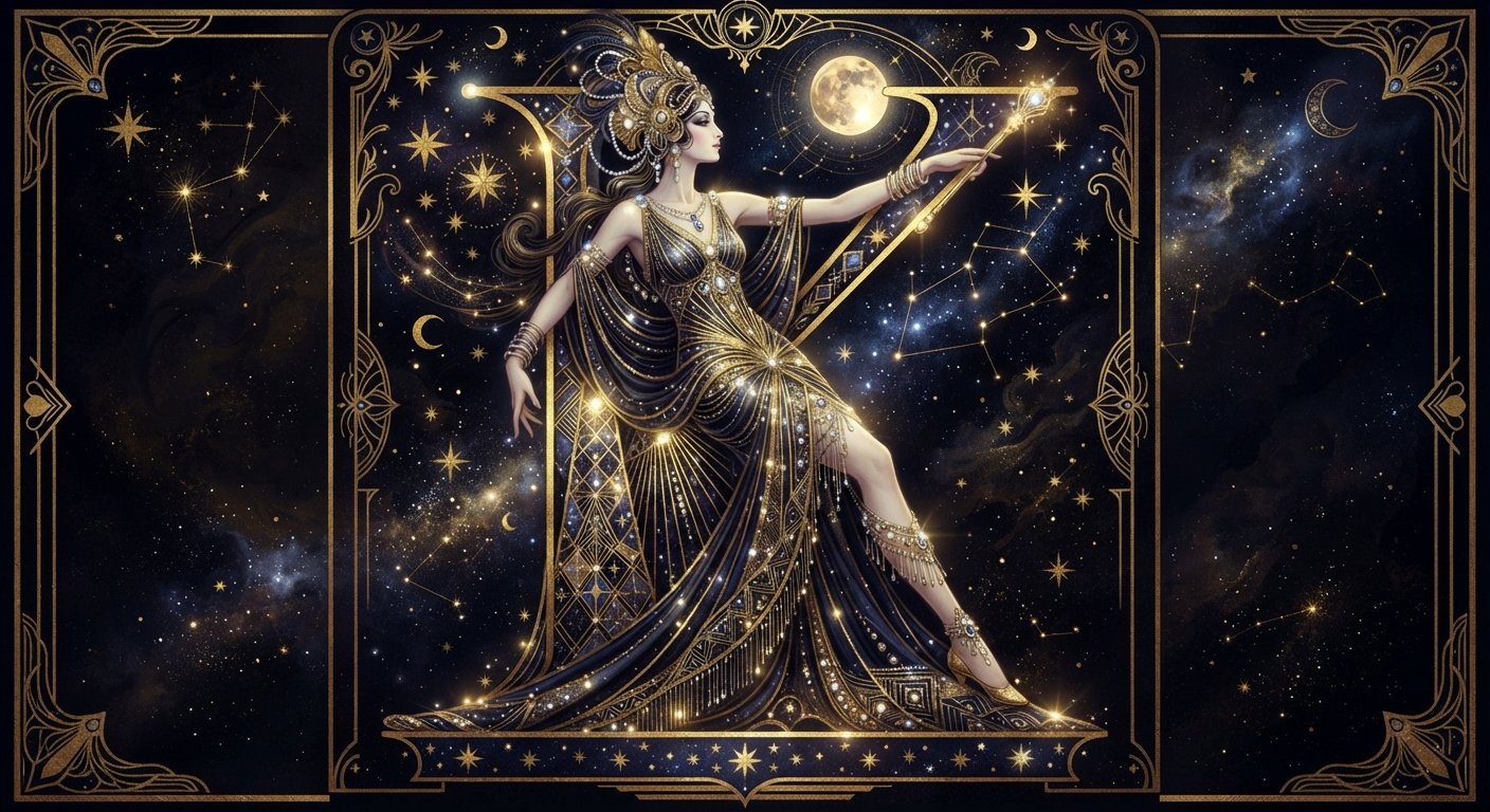 Lettre K inspirée de l'œuvre d'Erté.