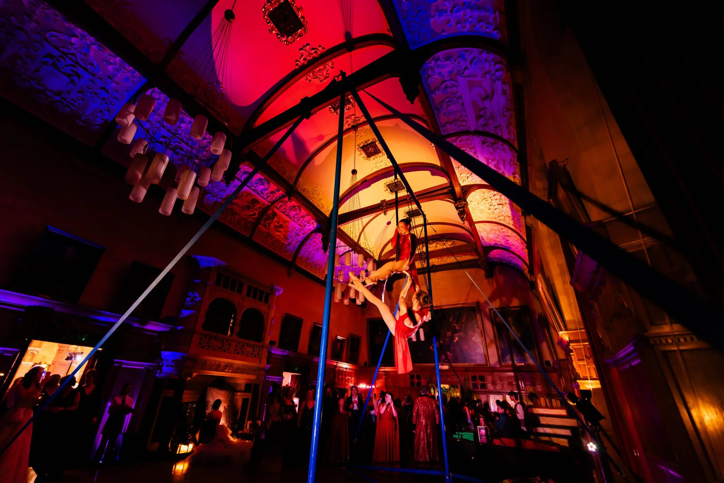 Live acrobats at Elemental Ball, Fantasy Ball UK