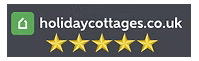 Holiday cottages logo with five gold stars