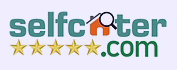 Selfcoter.com logo with green and orange text and stars