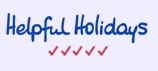 Text that reads 'Helpful Holidays' with four check marks below.