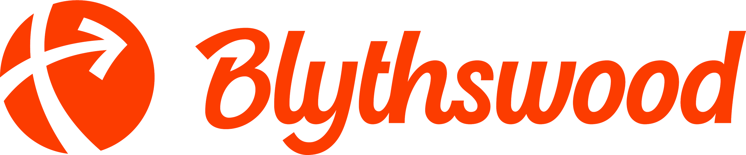 Bluthswood logo with an orange globe and stylized text