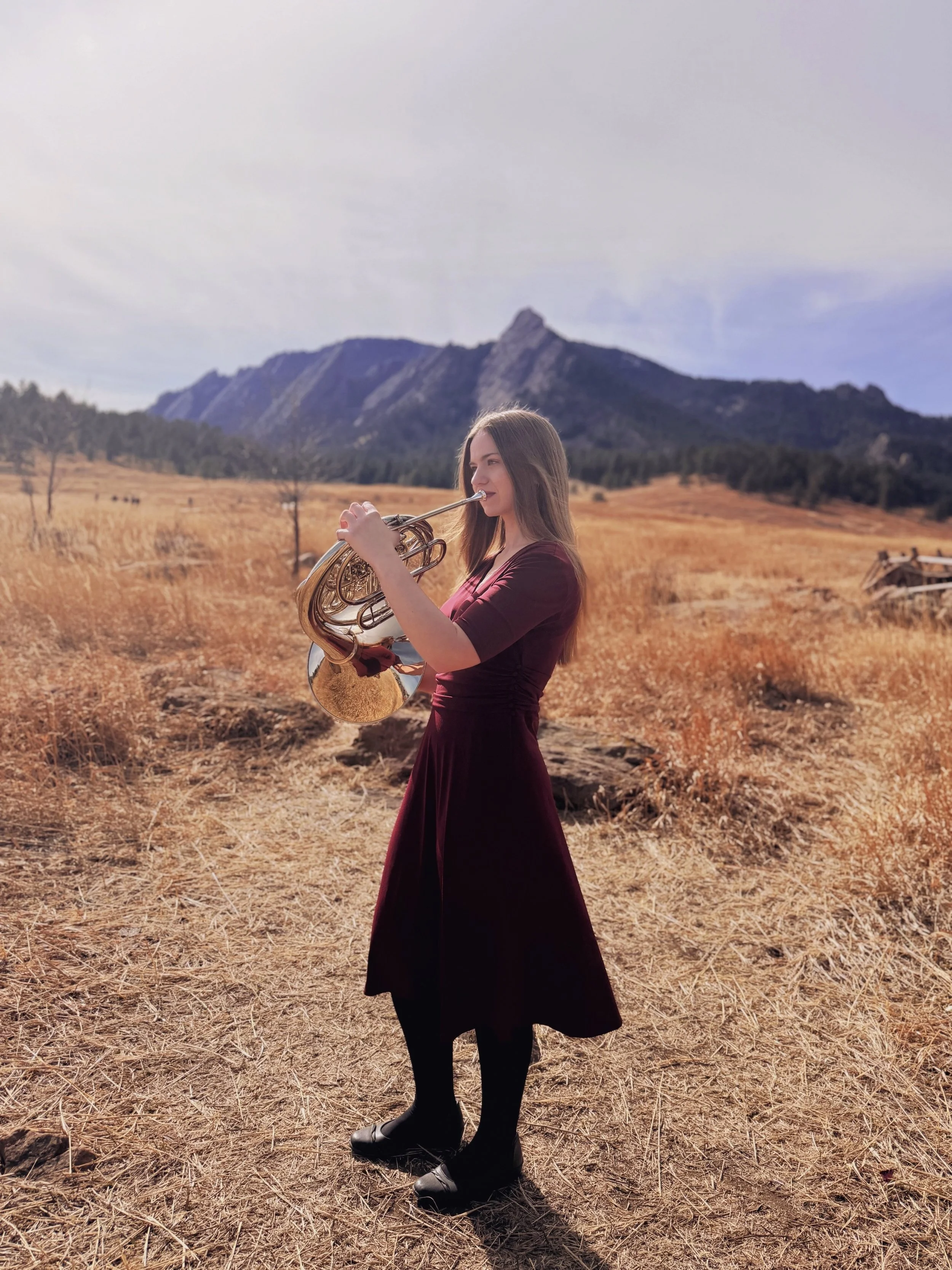 In front of my favorite mountains in the world: the Flatirons in Boulder, Colorado
