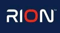 RION logo with white and red text on a dark blue background