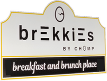 Vintage Brekkies by Chomp breakfast and brunch place sign