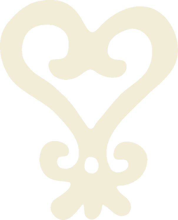 Stylized heart and floral design with a symmetrical, decorative pattern.