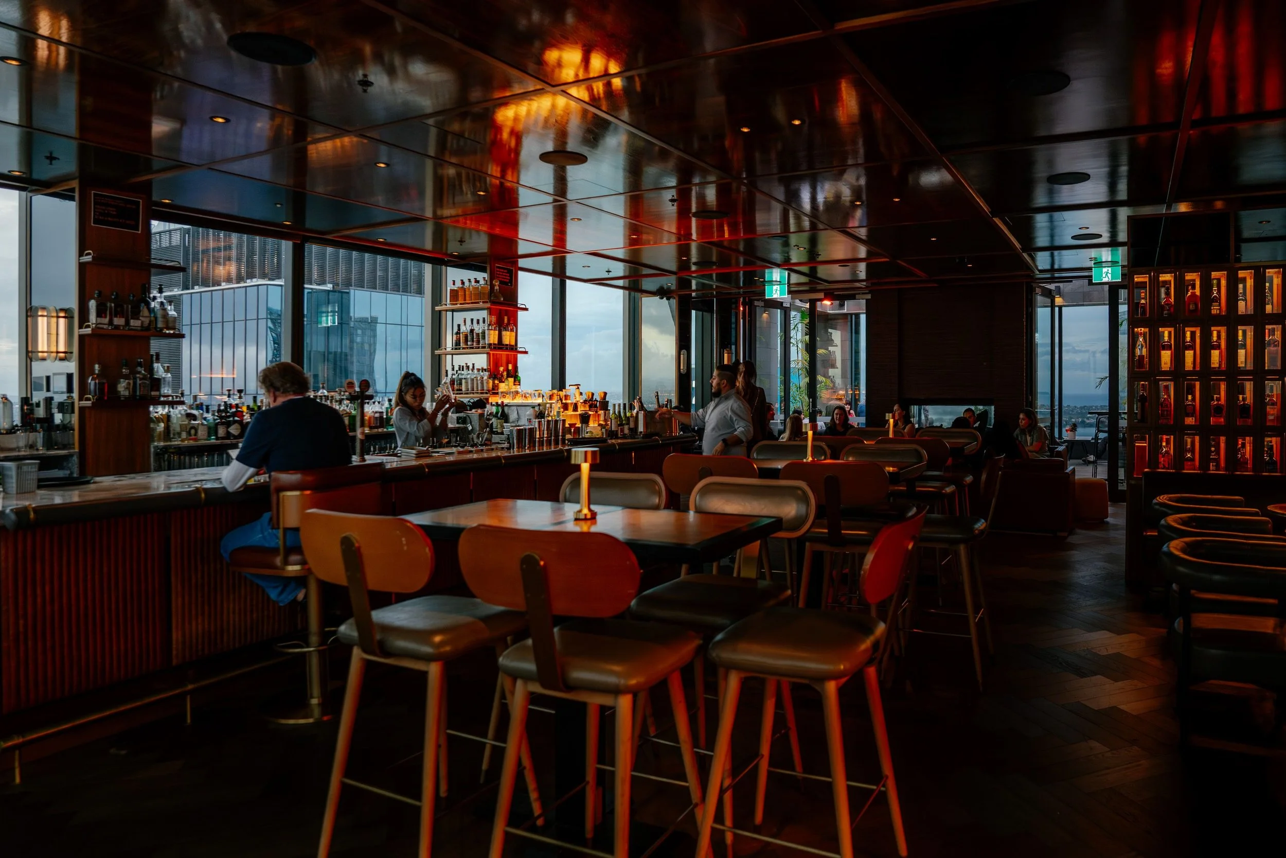 Bar and restaurant scene.