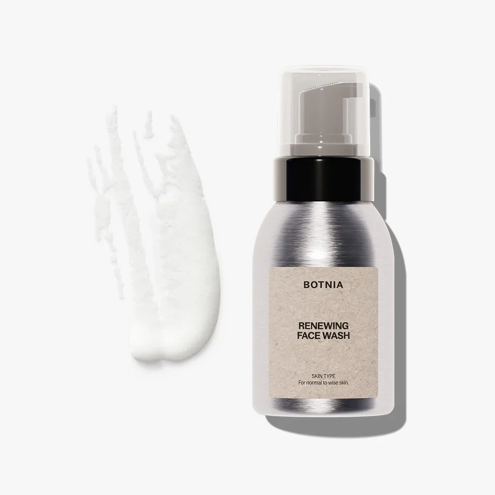 Botnia Renewing Face Wash Texture & Bottle.webp