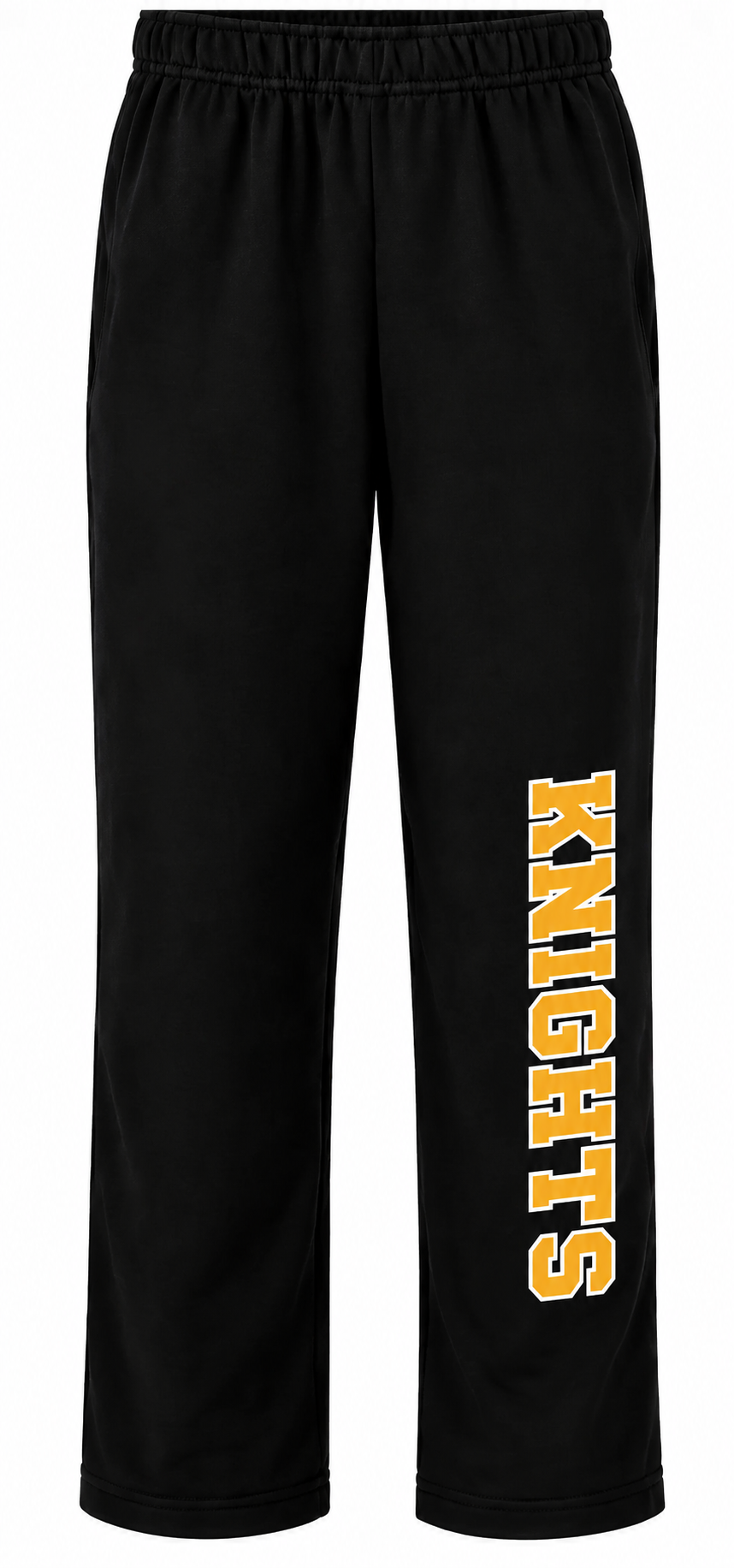 Black Sweatpants with Vertical Gold “KNIGHTS” Print.png