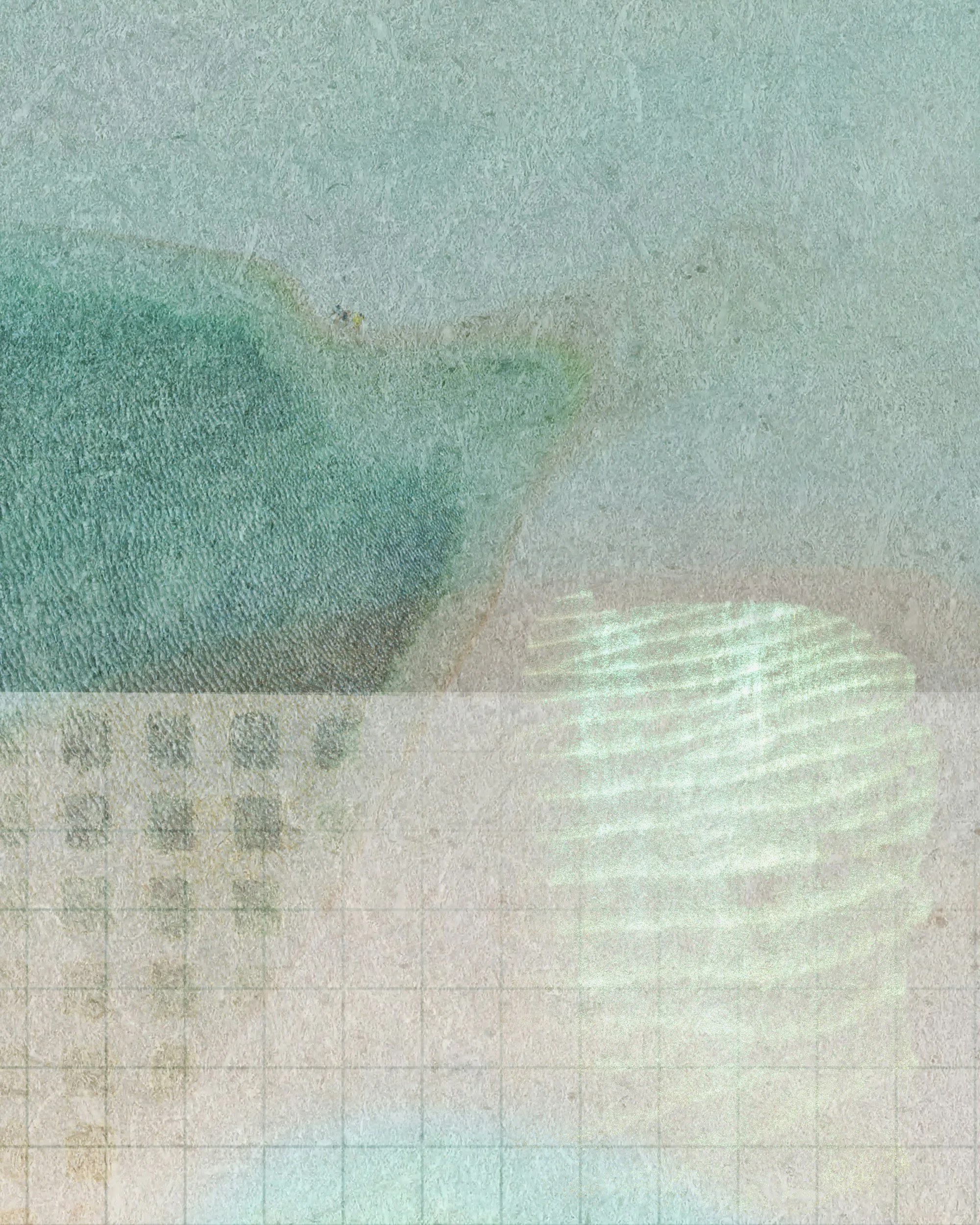 Textura de papel verde con capas de impresión