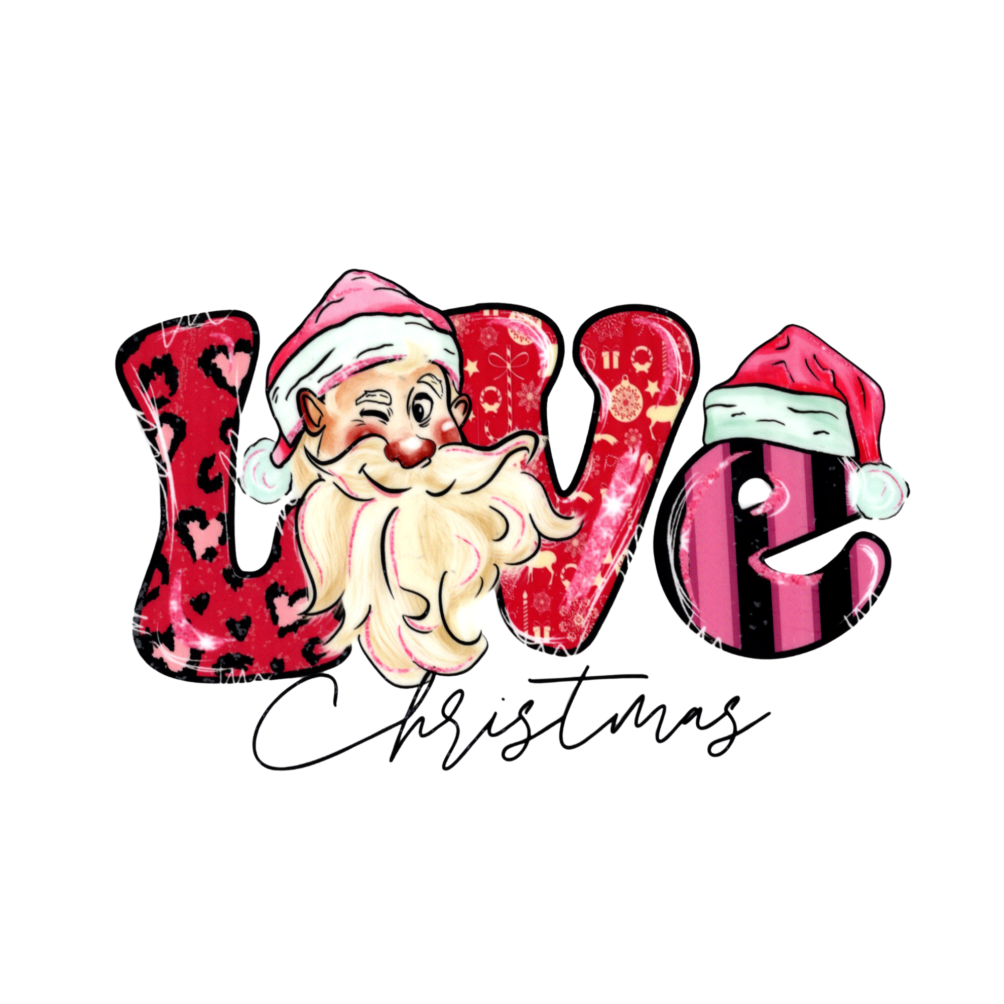 Love Christmas Santa Pink