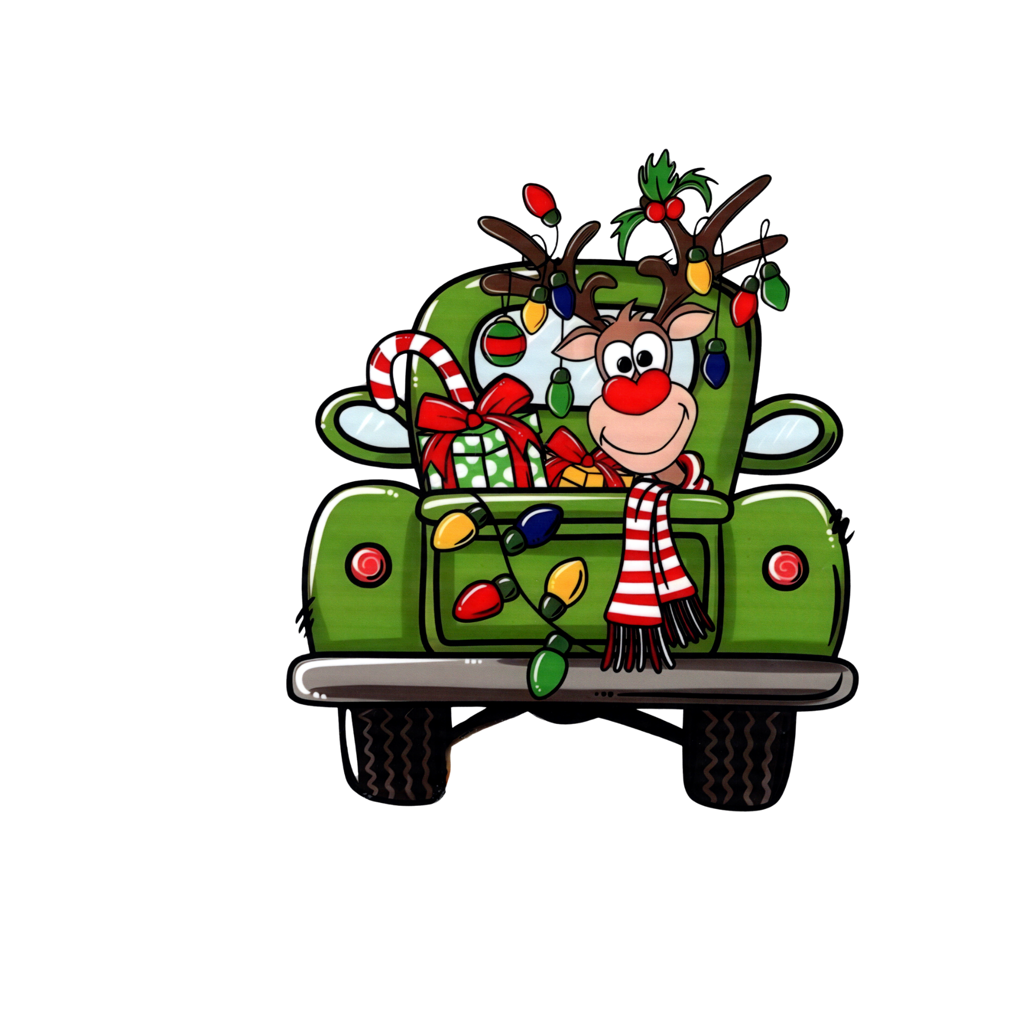Reindeer Green Truck