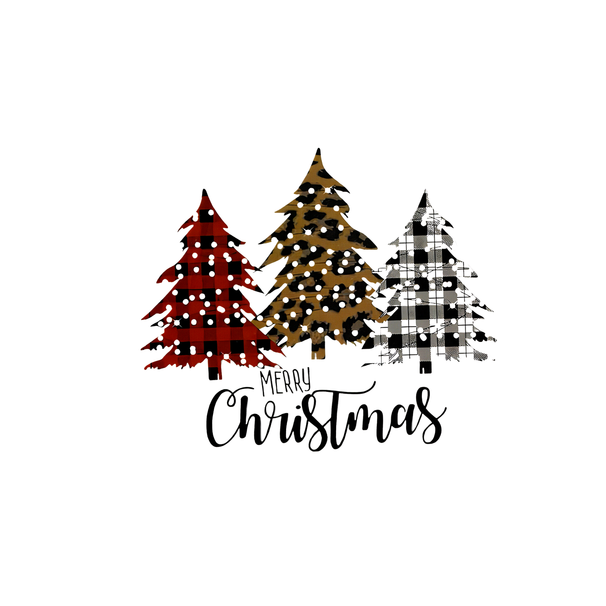 Merry Christmas Plaid Trees