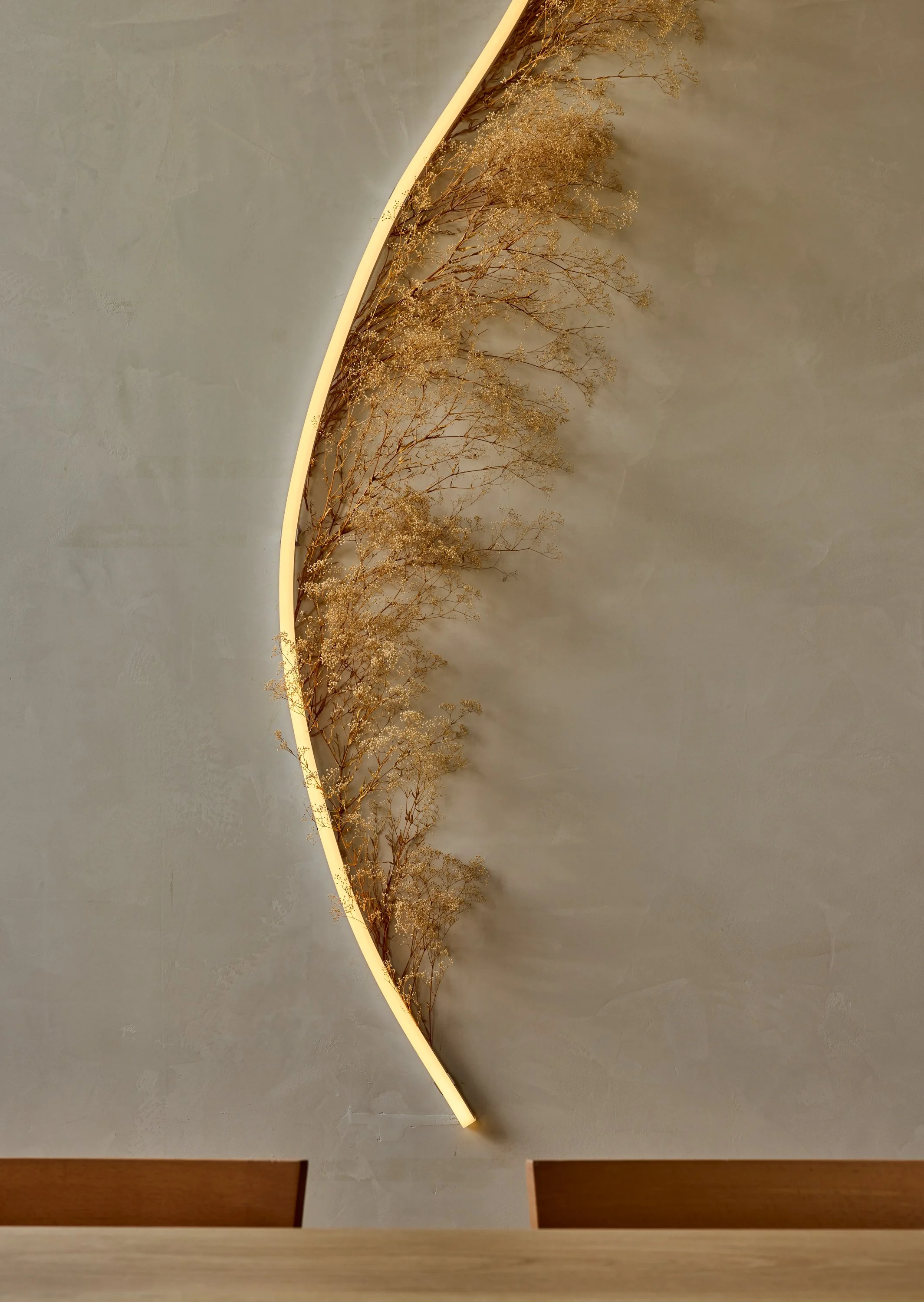velocette studio whimsical lighting design with dry flowers