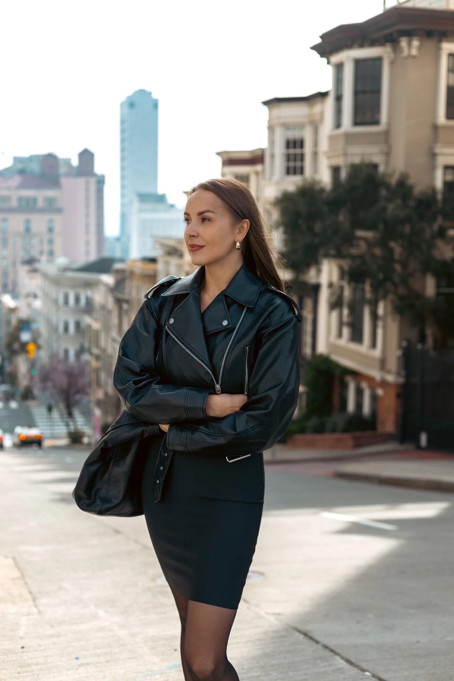 Olena Hvozd on a San Francisco street