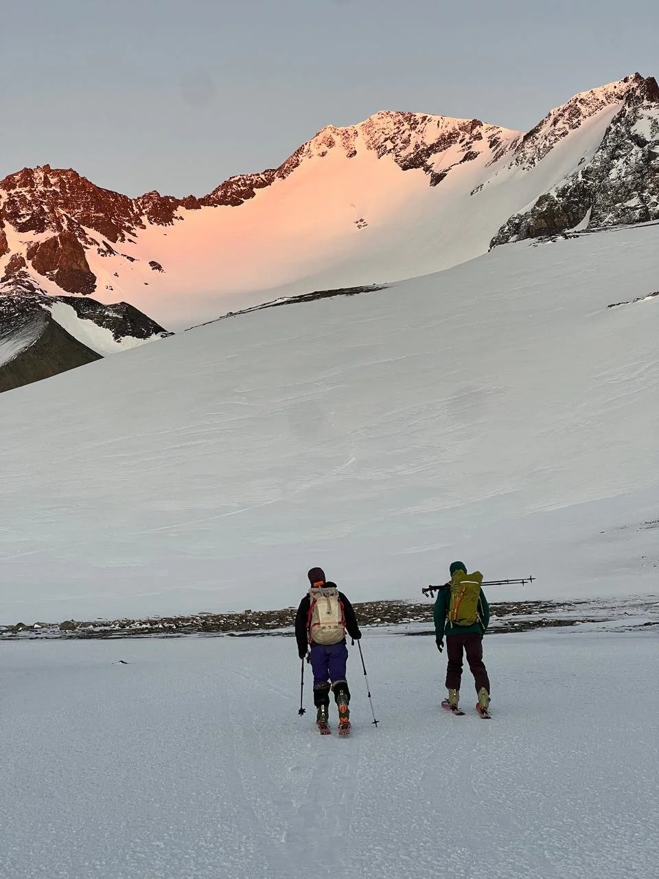 Two climbers on Mount Ferrier, on a guiding climbing trip with Paine Mountain Guides, a locally owned and operated guides company that run many different trips in Torres del Paine National Park, Patagonia