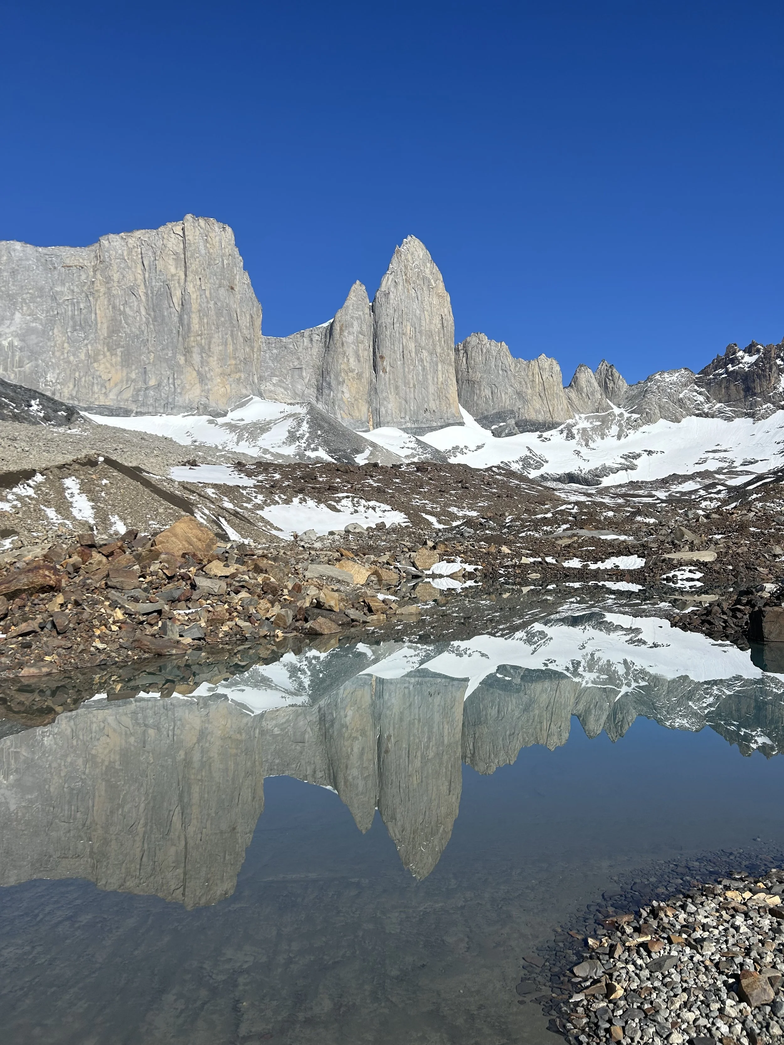 Peaks of the french valley, on the Portales Traverse, on a guided climbing trip with Paine Mountain Guides, a locally owned and operated guides company that run many different trips in Torres del Paine, in Chilean patagonia.