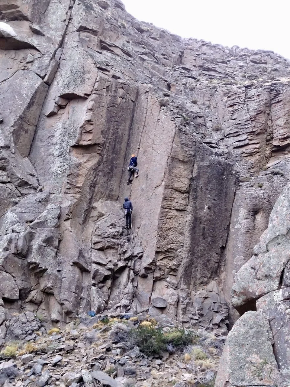 Rock climbing at Sierra Baguales, on a guided climbing trip with Paine Mountain Guides, a locally owned and operated guides company that run many different trips in Torres del Paine, Chilean Patagonia.