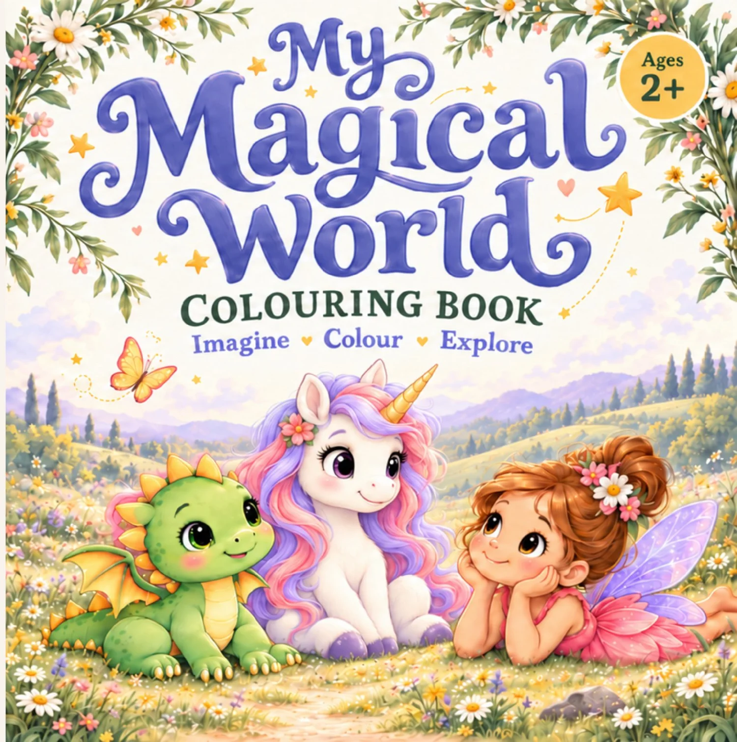 My Magical World colouring book front cover