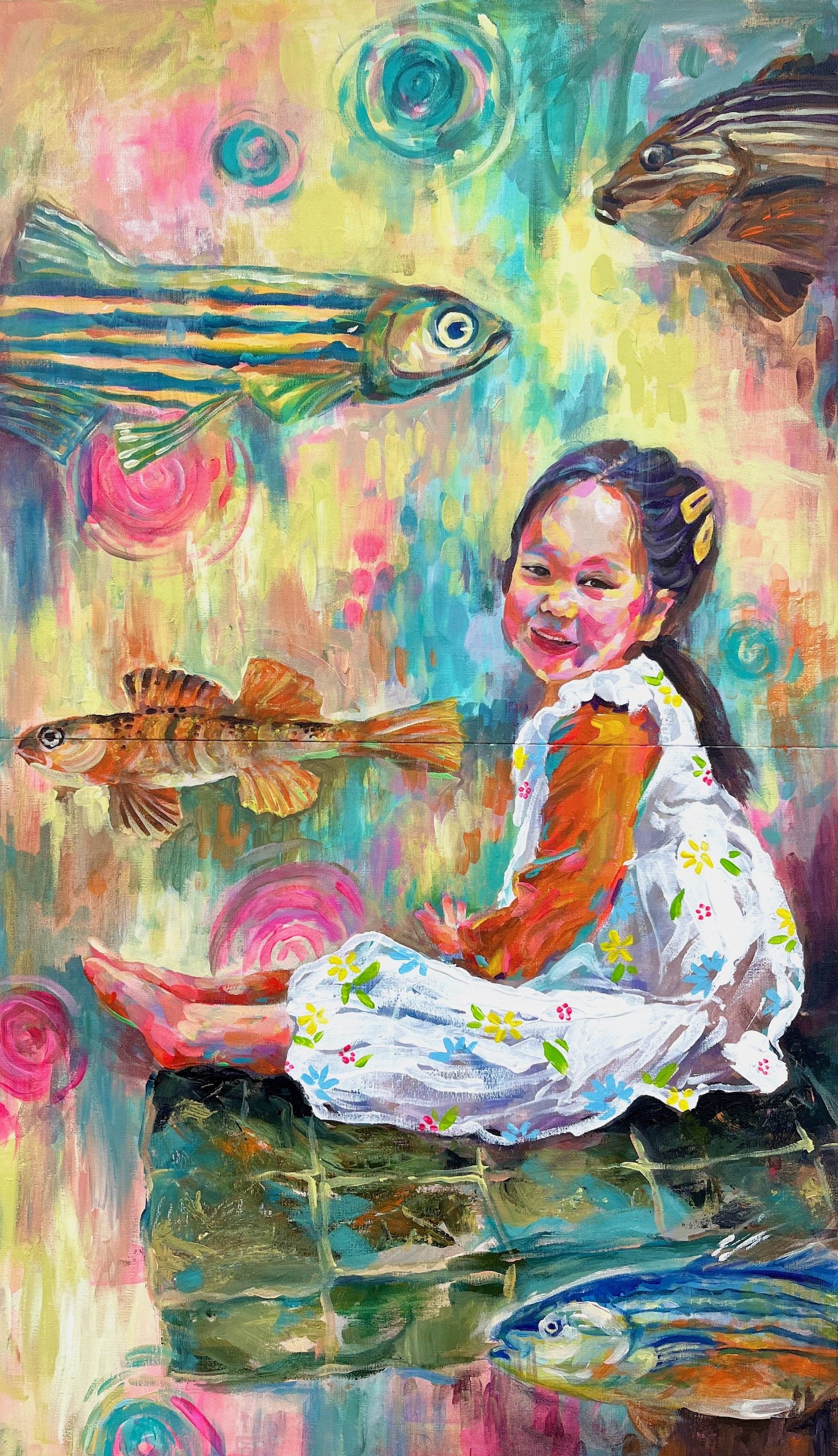     Current of Innocence, Acrylic on Wood 35.8 x 20.7"