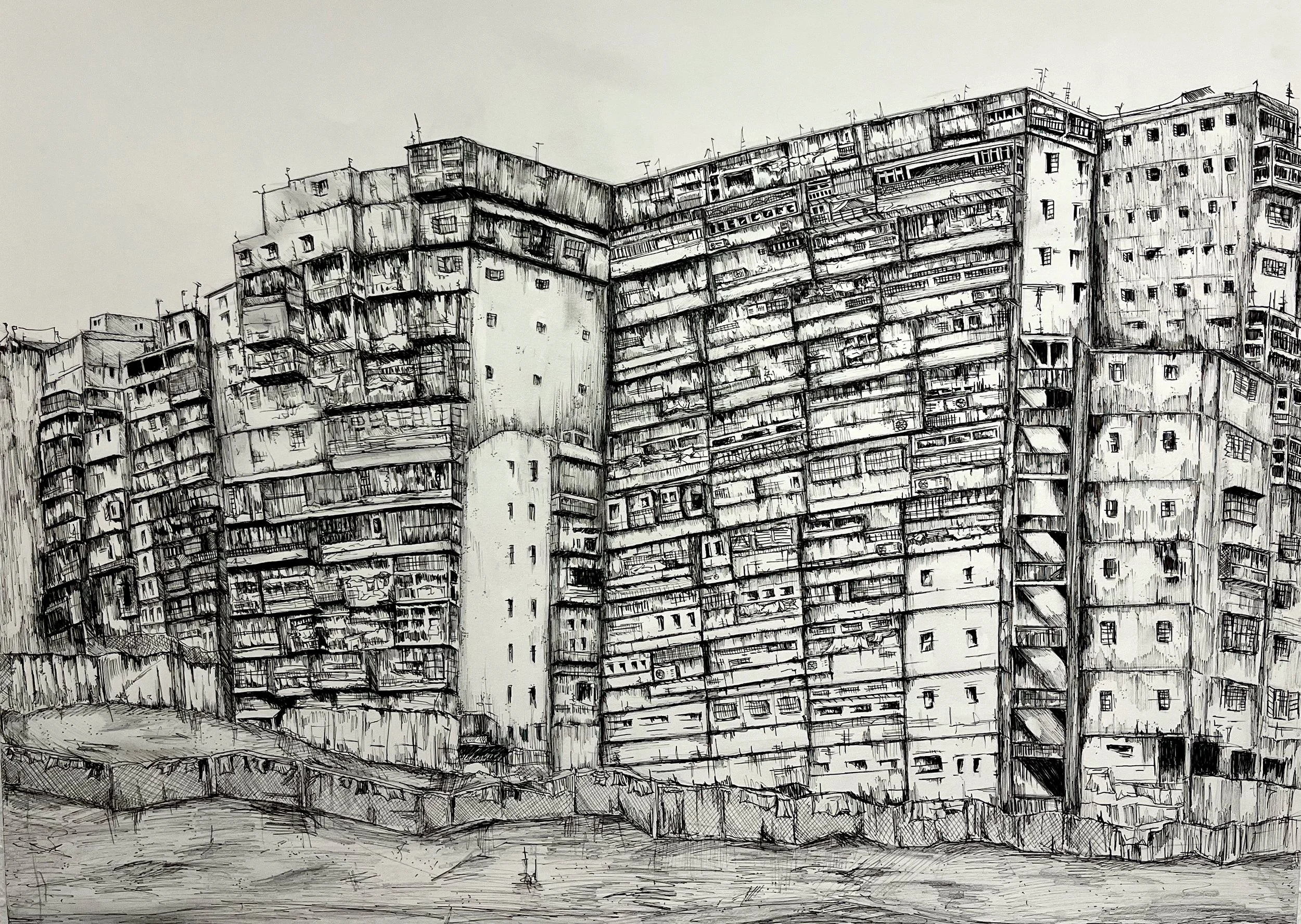    Congested, Ink on Paper 33.1 x 23.4"