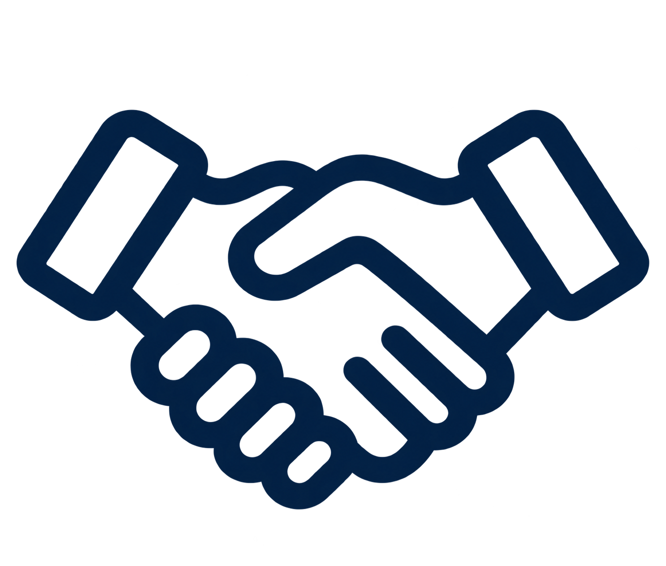 Icon of two hands shaking, symbolizing greeting or agreement.