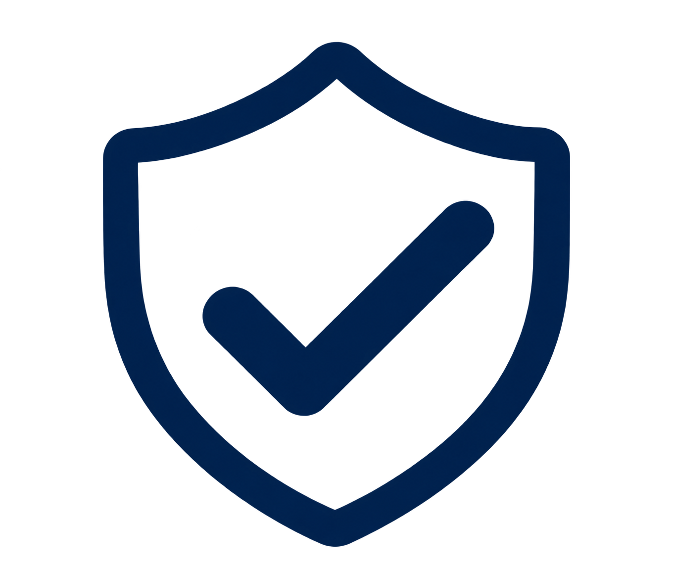 Shield with a check mark inside, symbolizing security or verification.