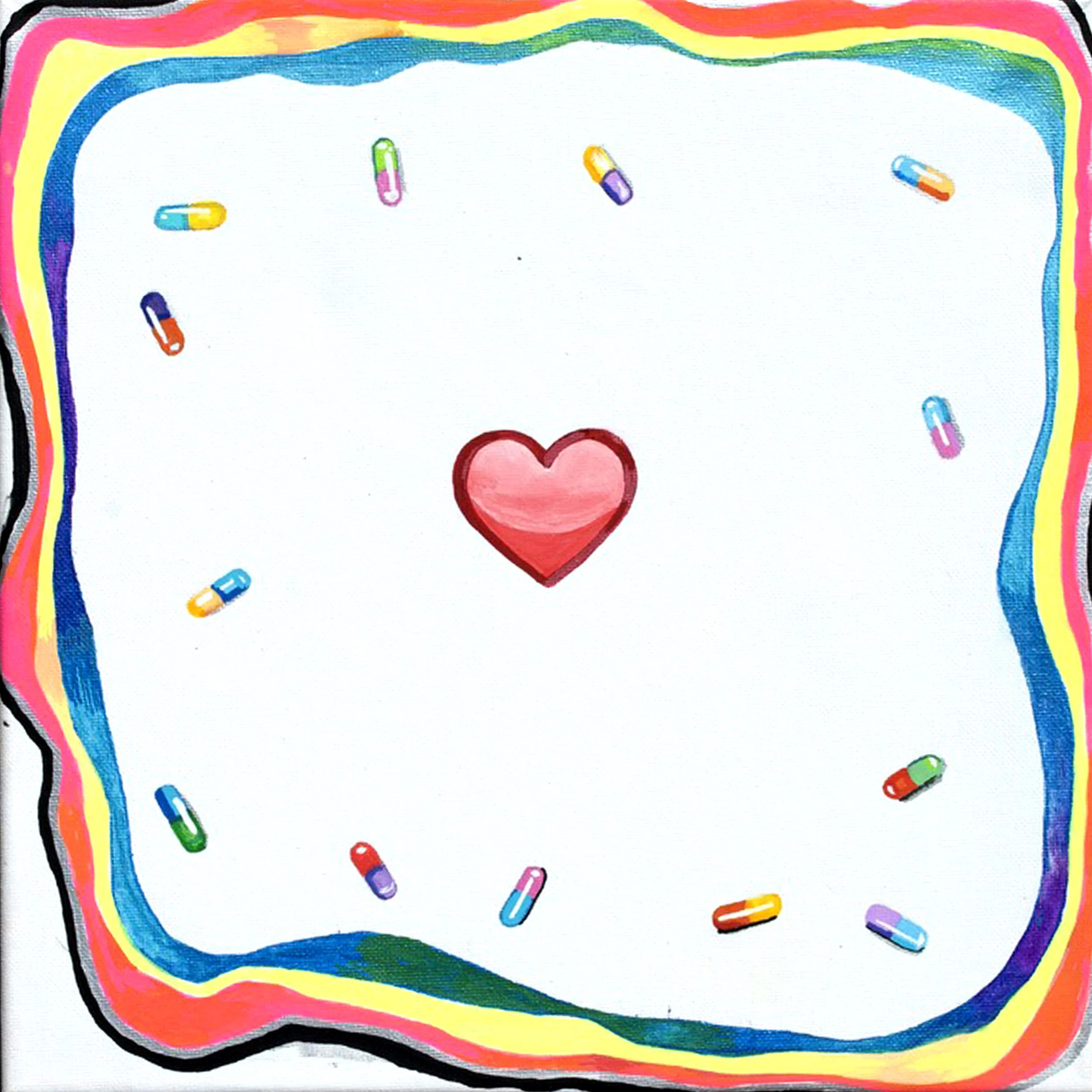 Love is a Drug, acrylic on canvas, 12" x 12", 2024