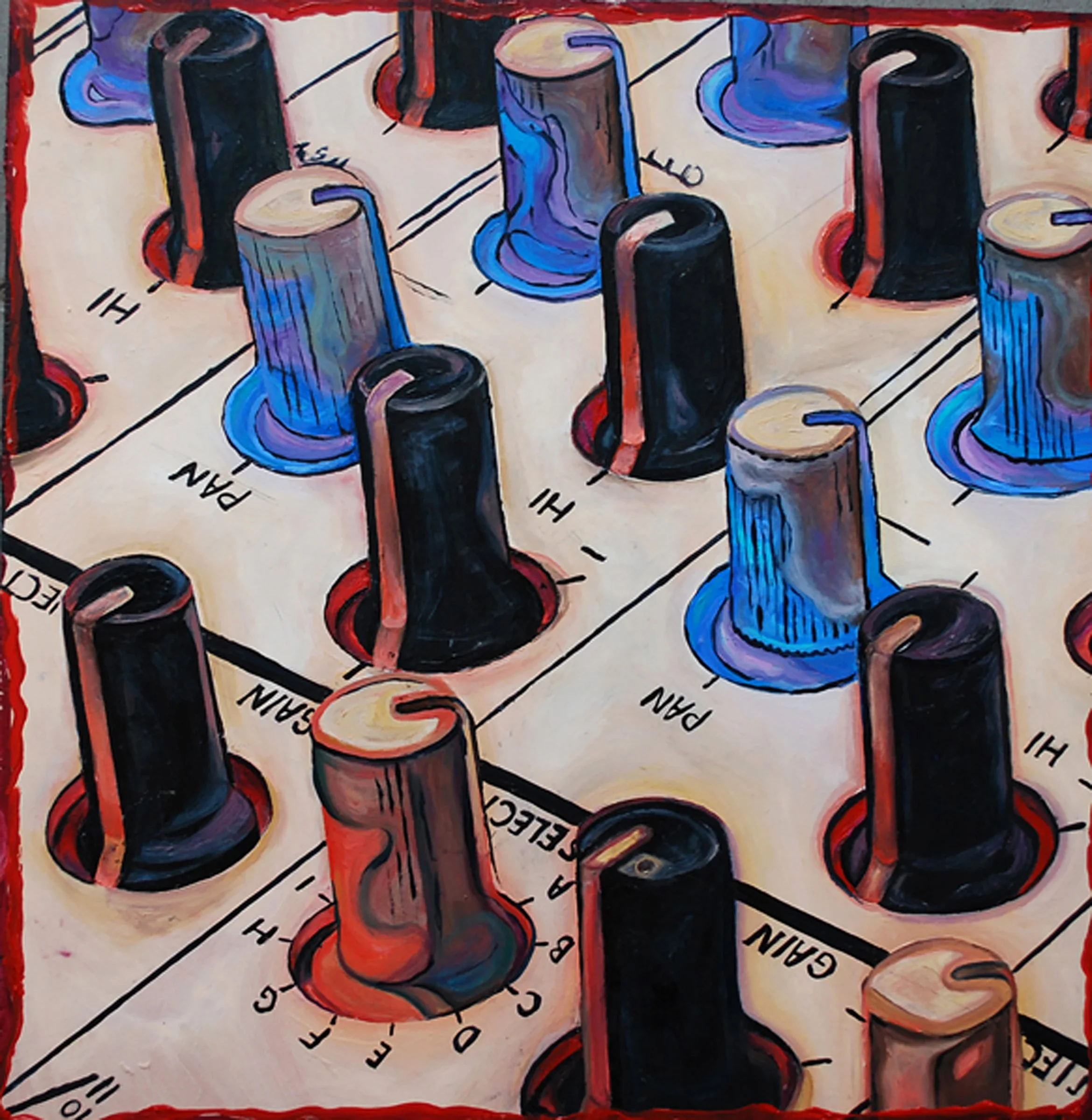 Soundboard, oil on panel, 12″ x 12″, 2008