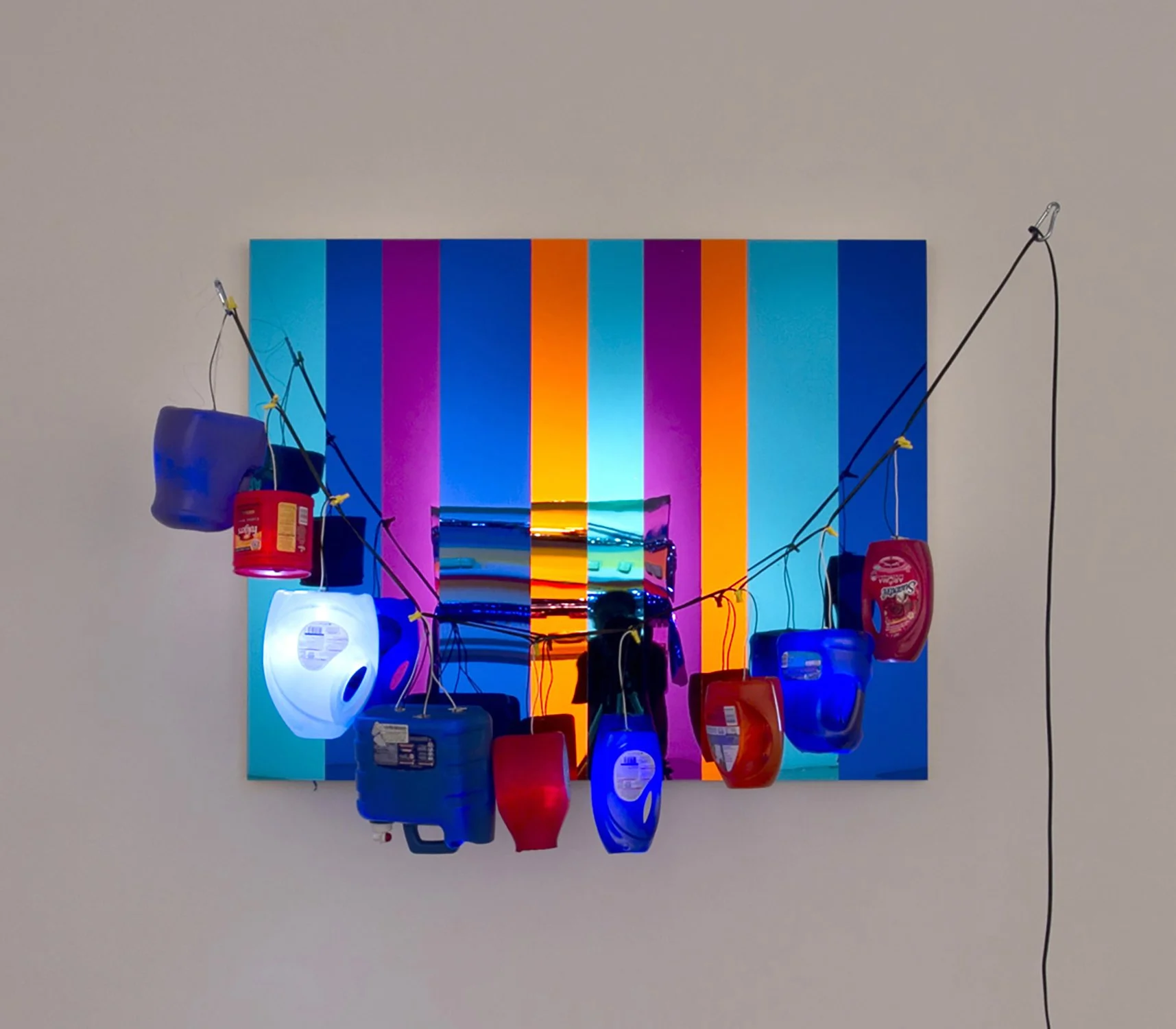Screen Assault, plexi-glass mirror on panel, 48″ x 60″, 2013 
