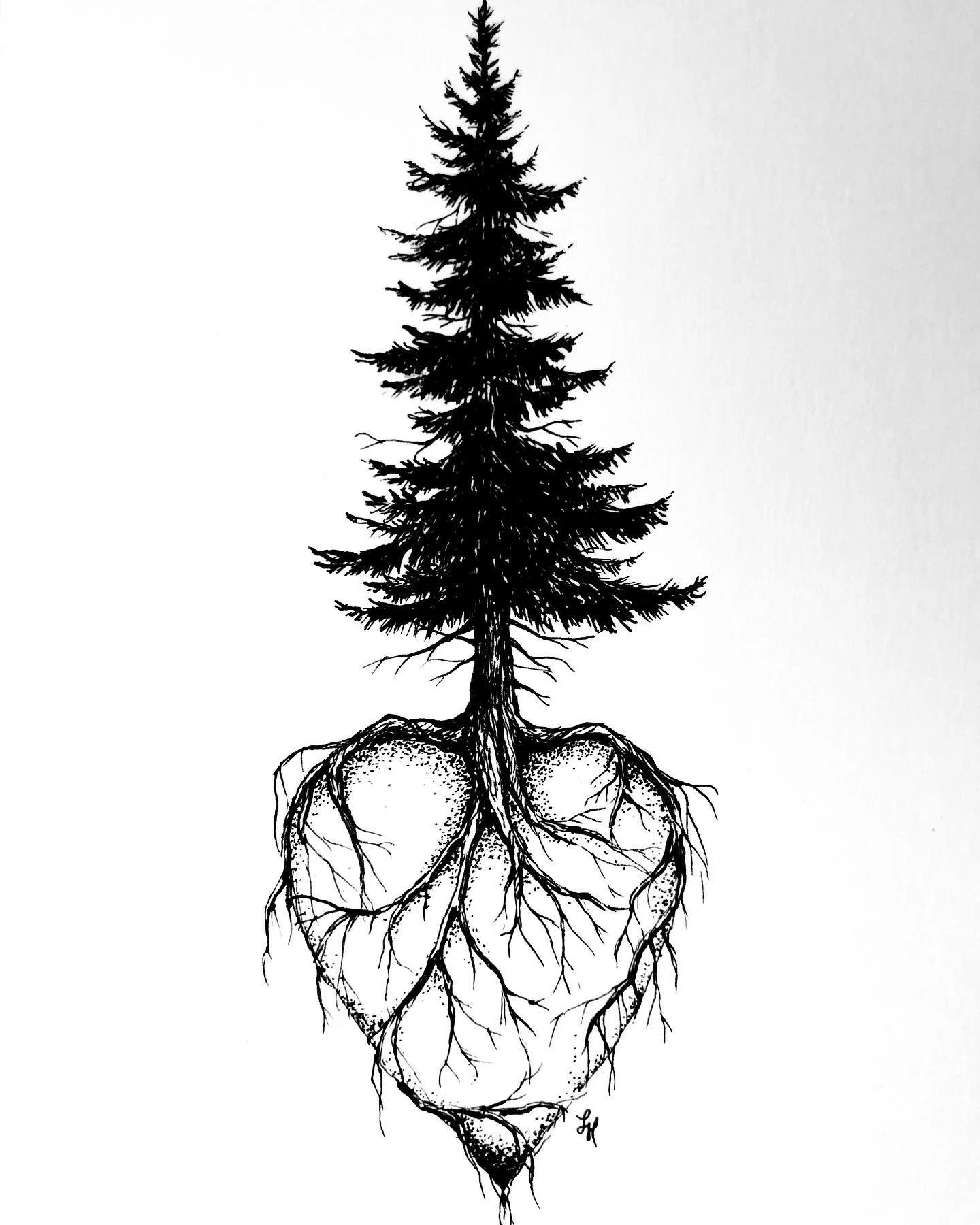 Twisted oak art tree and heart
