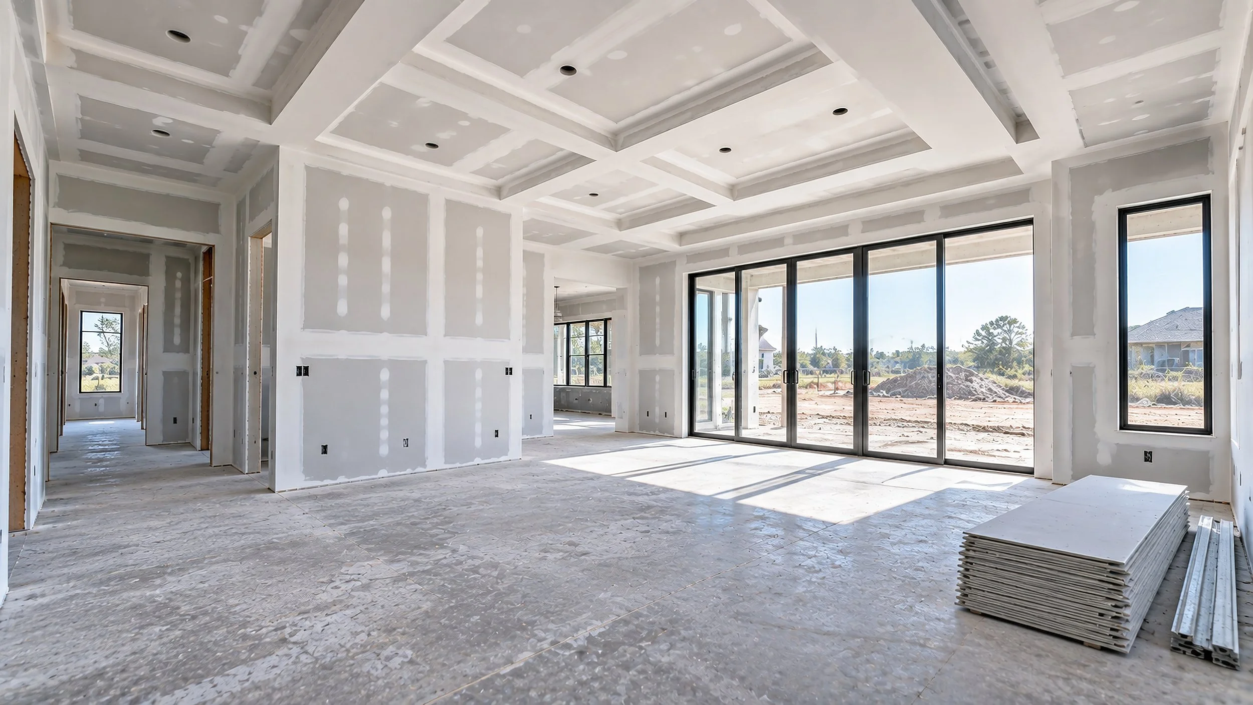 Spacious backyard at a new construction home in Bossier Parish Louisiana