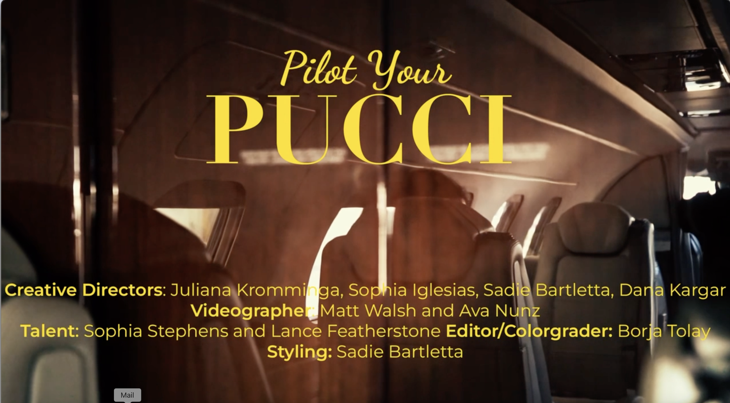 Pilot Your Pucci 
A SCAD Fashion Film 
Role: Assistant Director