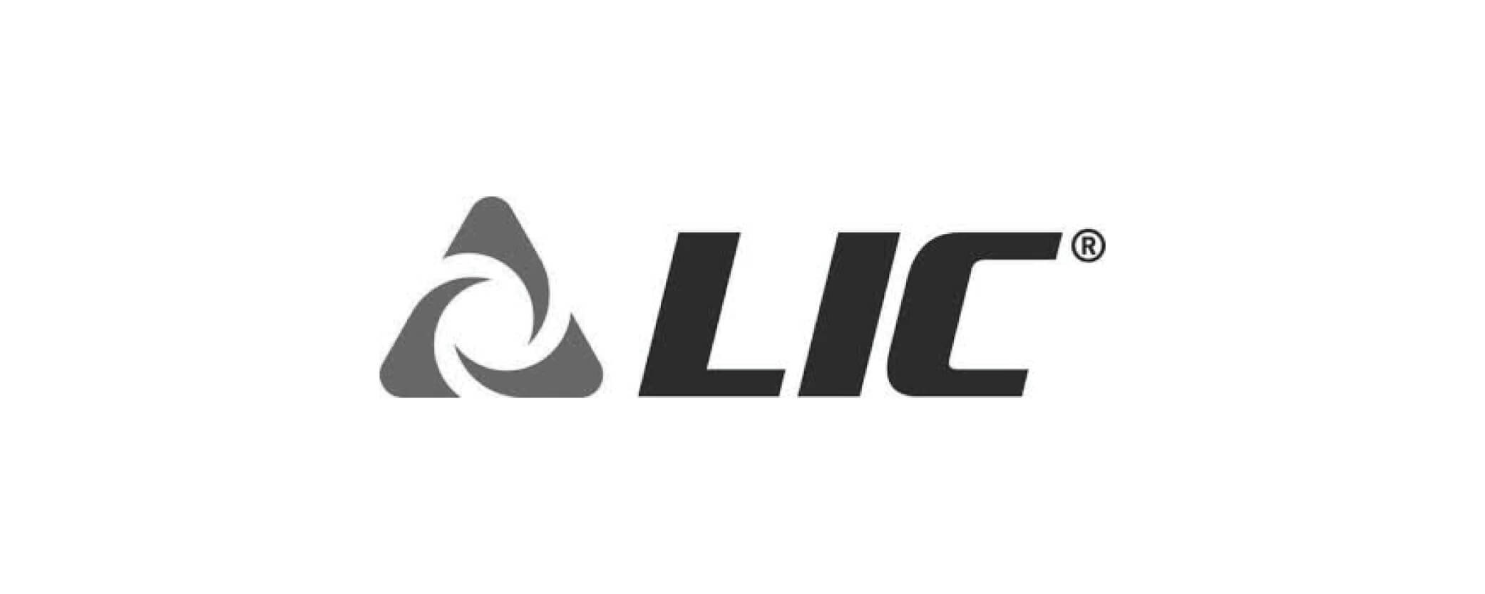 The LIC logo in black and gray colors, with the letters 'ISIC' next to a circular emblem with a curved arrow design.