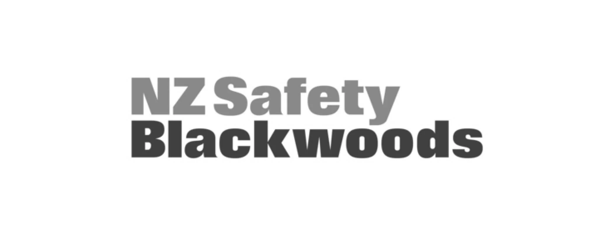 Logo for NZ Safety Blackwoods in black and gray text.