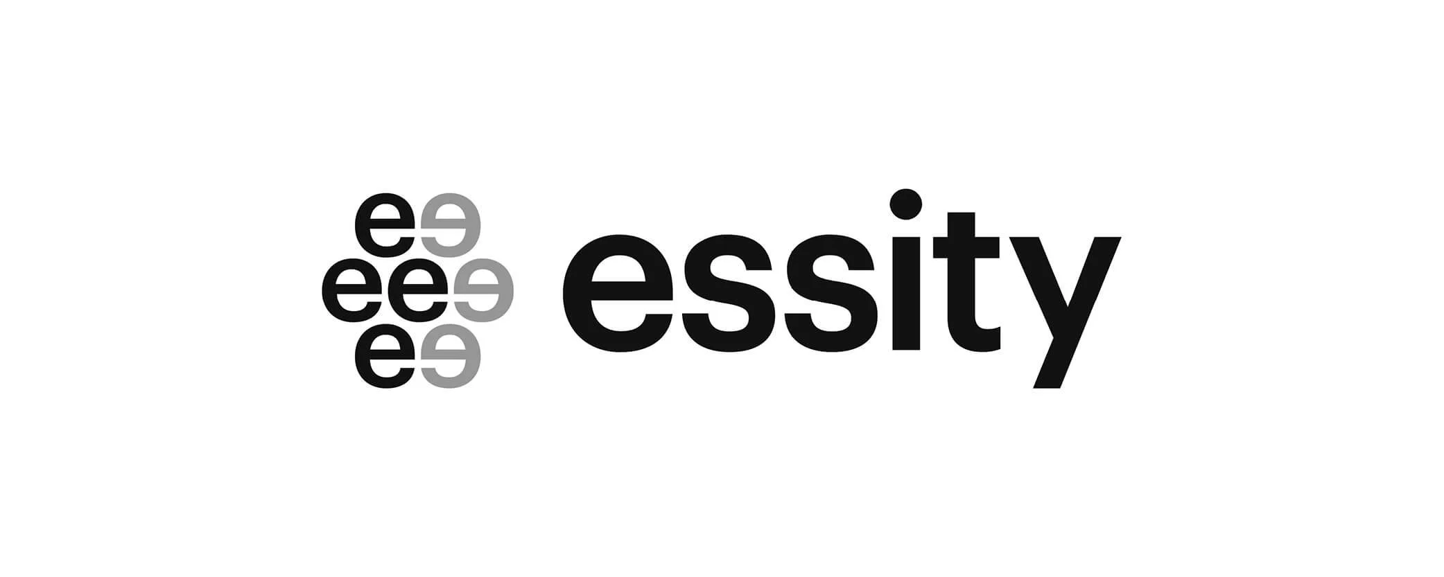 Essity logo, black on white background