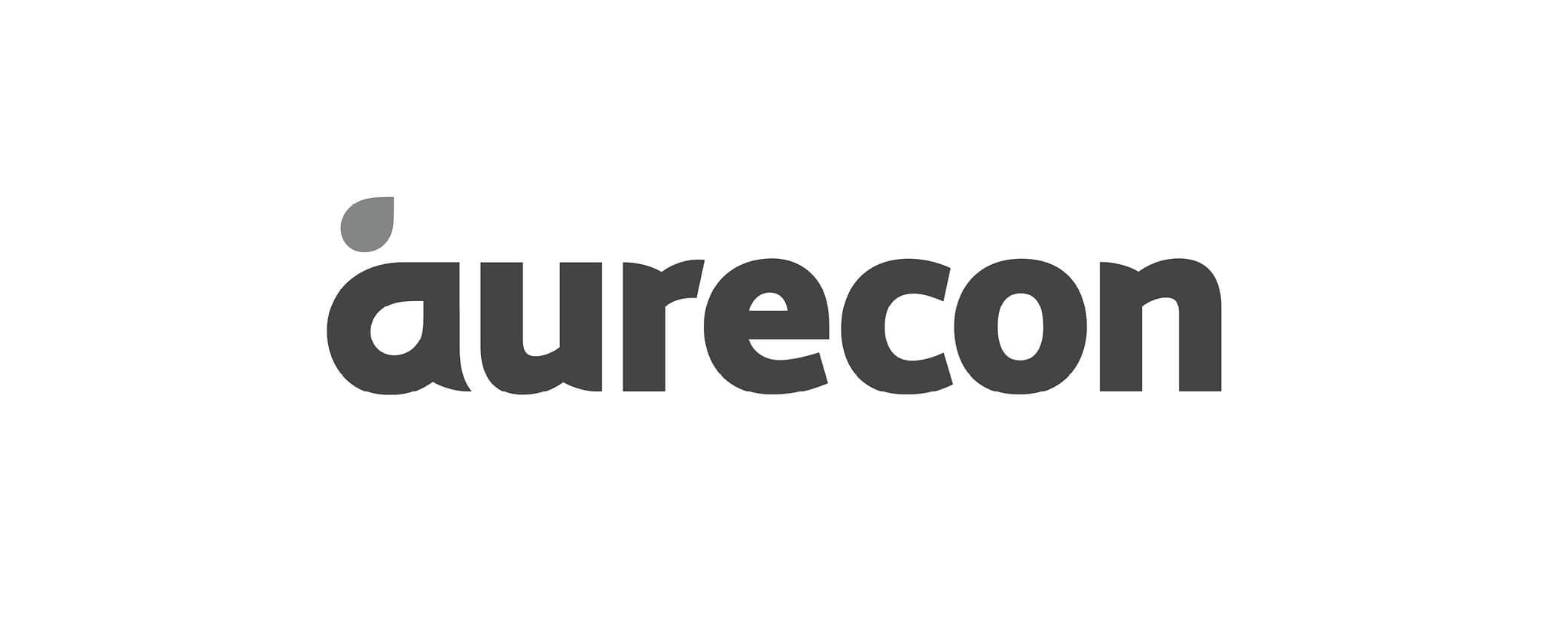 Aurecon logo in black and gray on a white background.