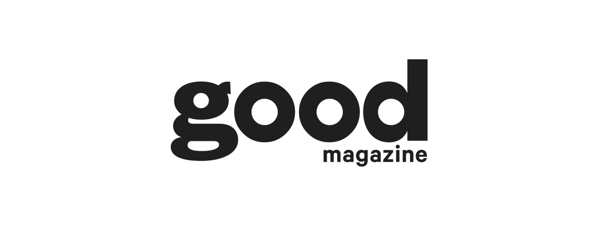 Logo of Good Magazine in black text on a white background.