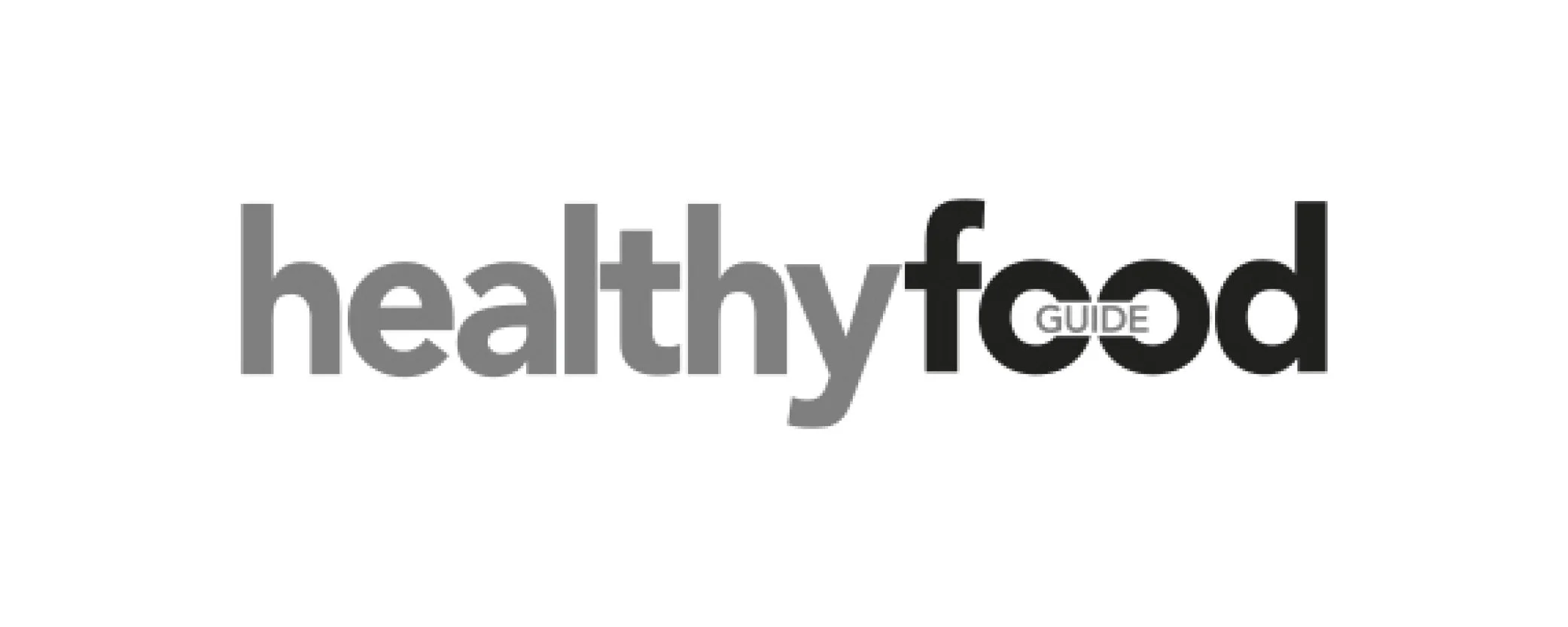 Heathy Food Guide logo in black, gray, and white text.