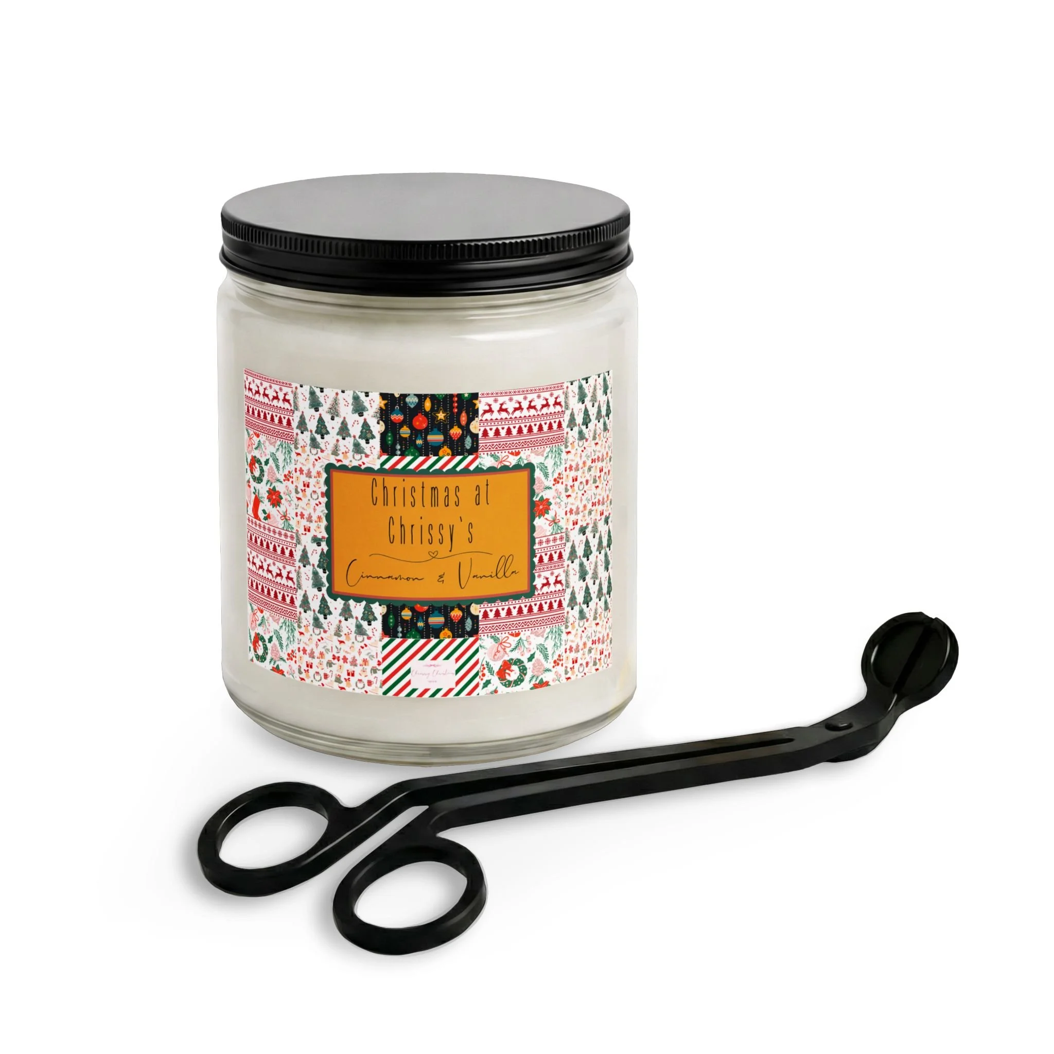 Christmas at Chrissy's "Cinnamon & Vanilla" - Holiday Candle Set with Wick Trimmer