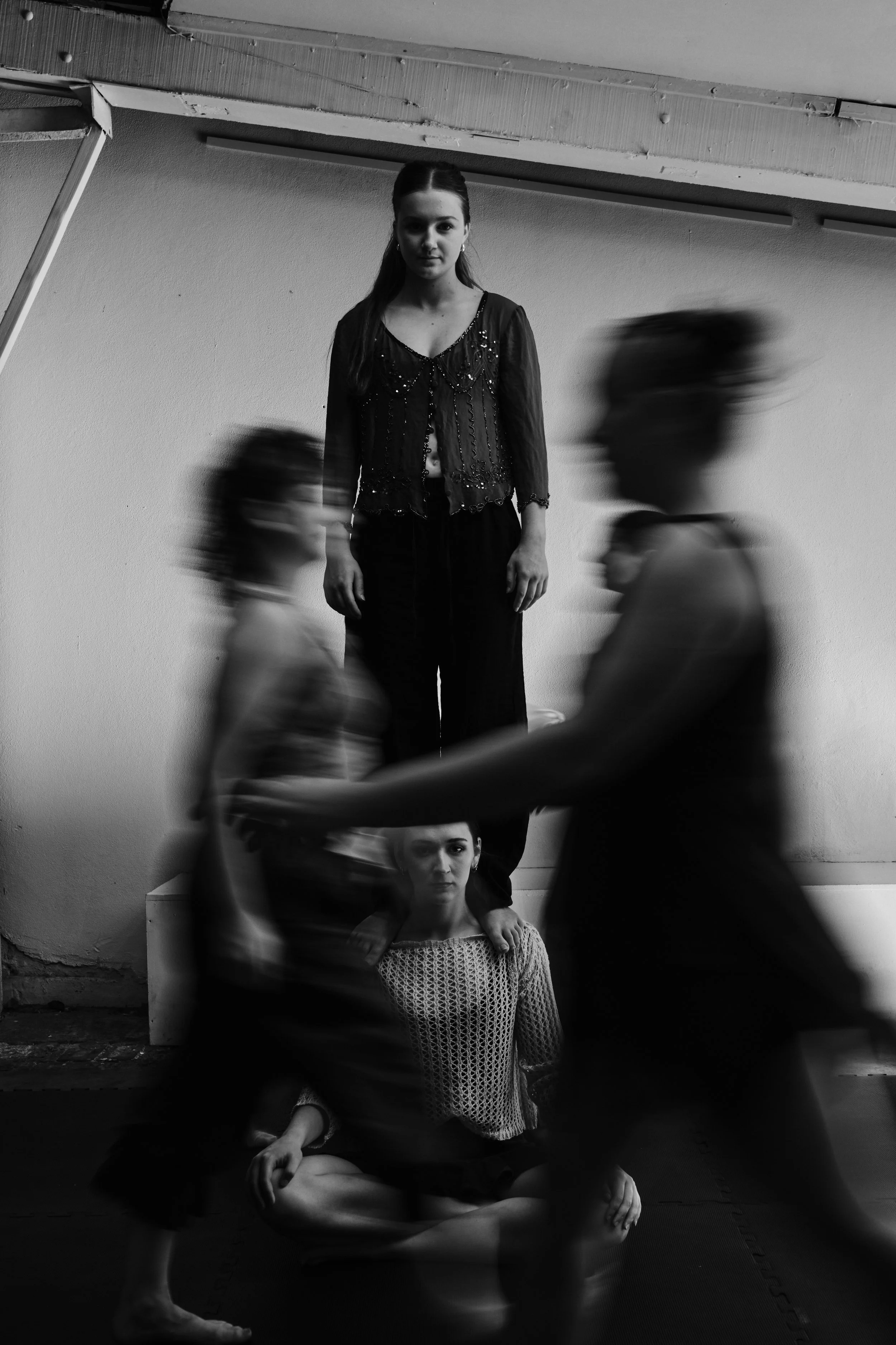 collage, circus arts, photography, black and white images, collaboration, artist, photographer.