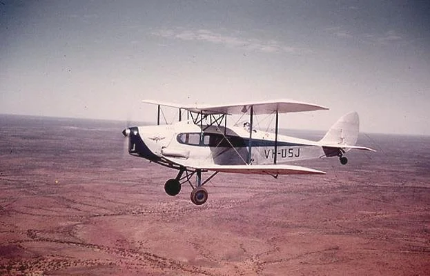 RFDS Fox Moth in flight