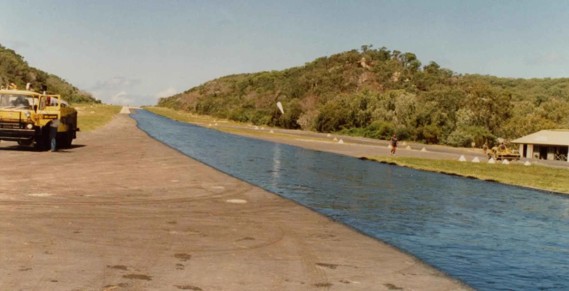 Building the runway at Keppel Island