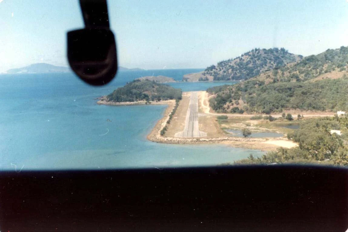Cockpit view of approach to Brampton airstrip
